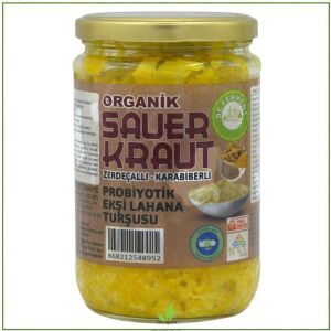 Beferment Organik Zerdeçallı Karabiberli Saurkraut Ekşi Lahana Turşusu 660 gr