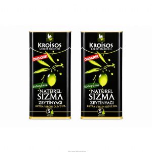 Kroisos Organik Soğuk Sıkım Zeytinyağı 2 Adet 5 Lt Teneke Ambalaj
