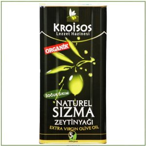 Kroisos Organik Zeytinyağı 5 Lt Teneke Ambalaj