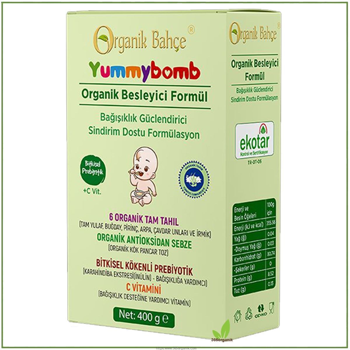 Organik Bahçe Yummybomb Organik Besleyici Formül 6 Tahıllı 400 Gr | Organik Bahçe | Organik Bebek Beslenmesi | 
