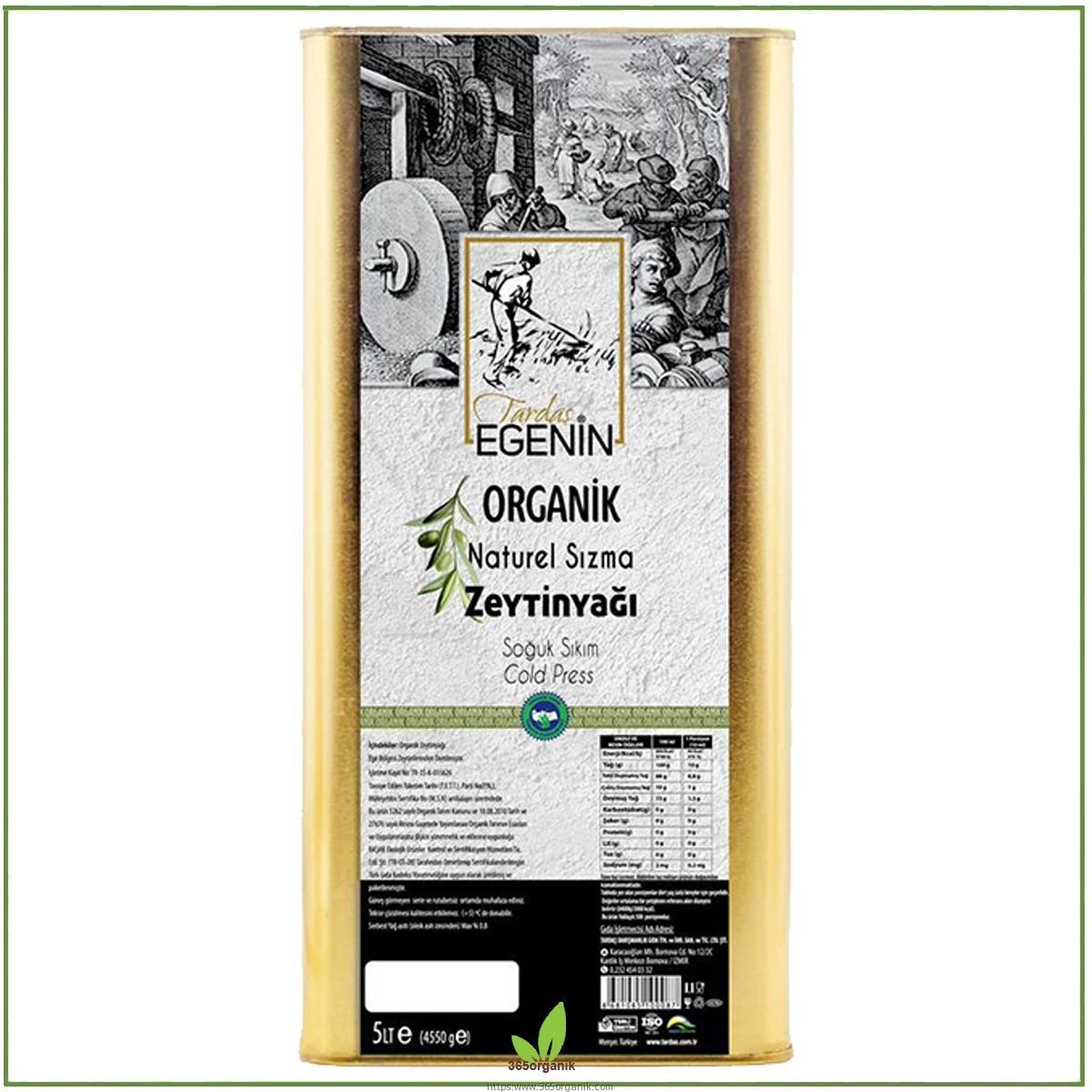 Tardaş Egenin Organik Sertifikalı Sızma Zeytinyağı 5 Lt | Tardaş Egenin | Organik Zeytinyağları | 